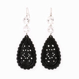 Carved iii onyx earrings