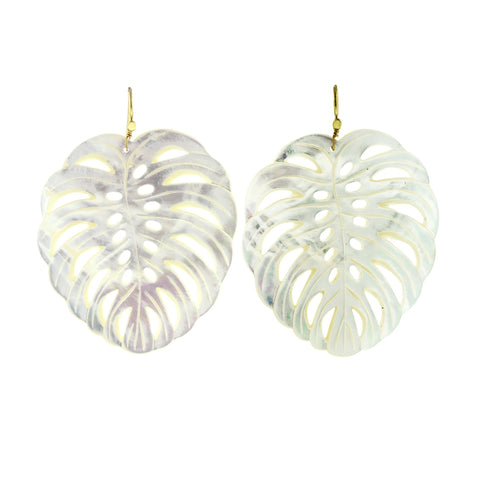 frond I mother of pearl earrings