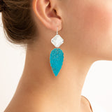 Carved ii turquoise earrings