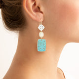 Carved iii turquoise earrings