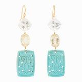Carved iii turquoise earrings