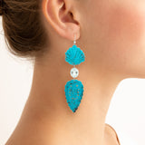 Carved iii turquoise earrings