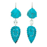 Carved iii turquoise earrings