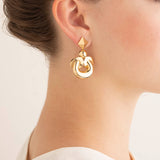 Twist v gold earring