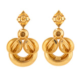 Twist v gold earring