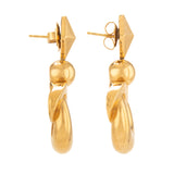 Twist v gold earring