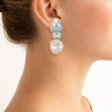 Winter iii pearl aqua earrings
