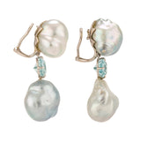 Winter iii pearl aqua earrings