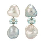 Winter iii pearl aqua earrings