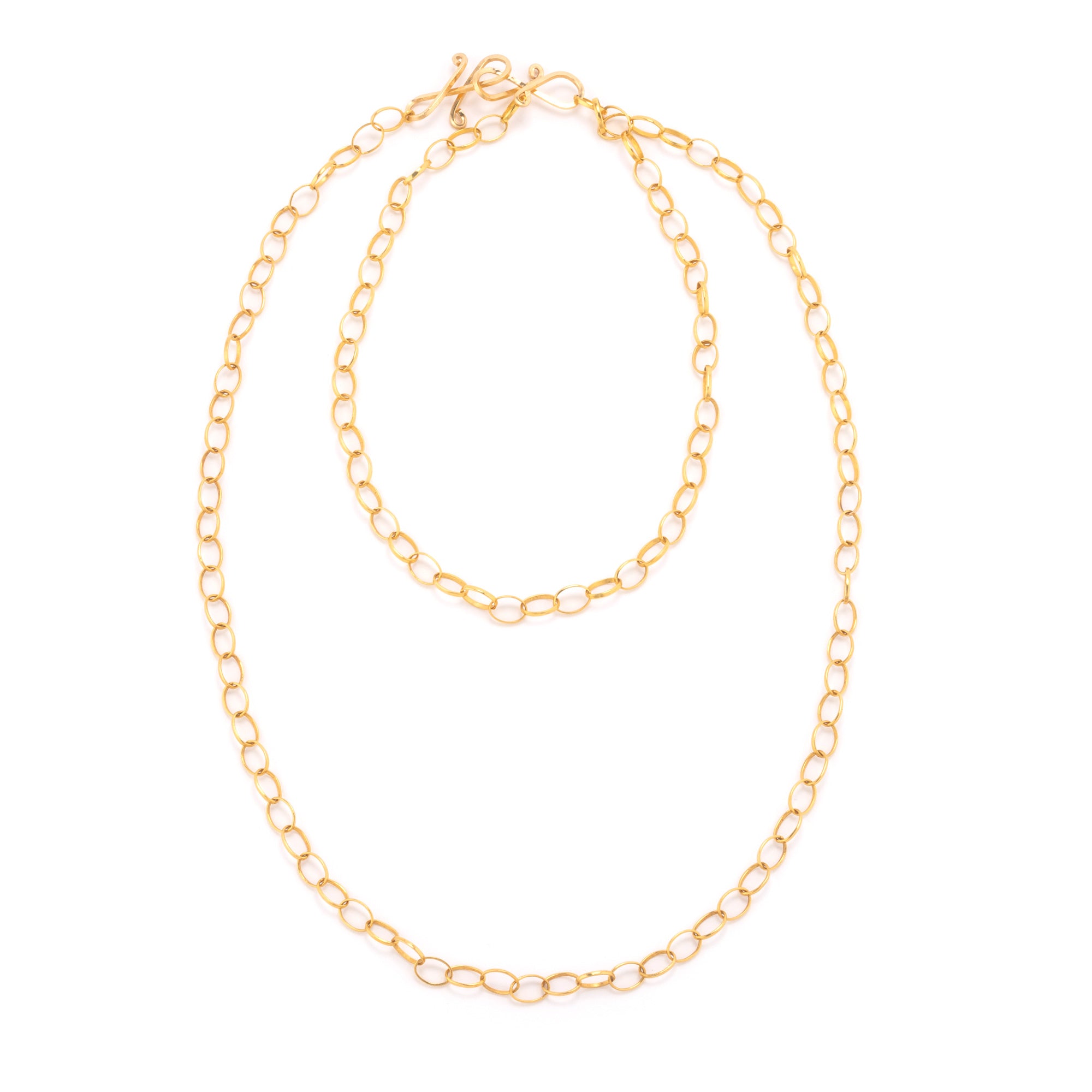 Open gold link necklace