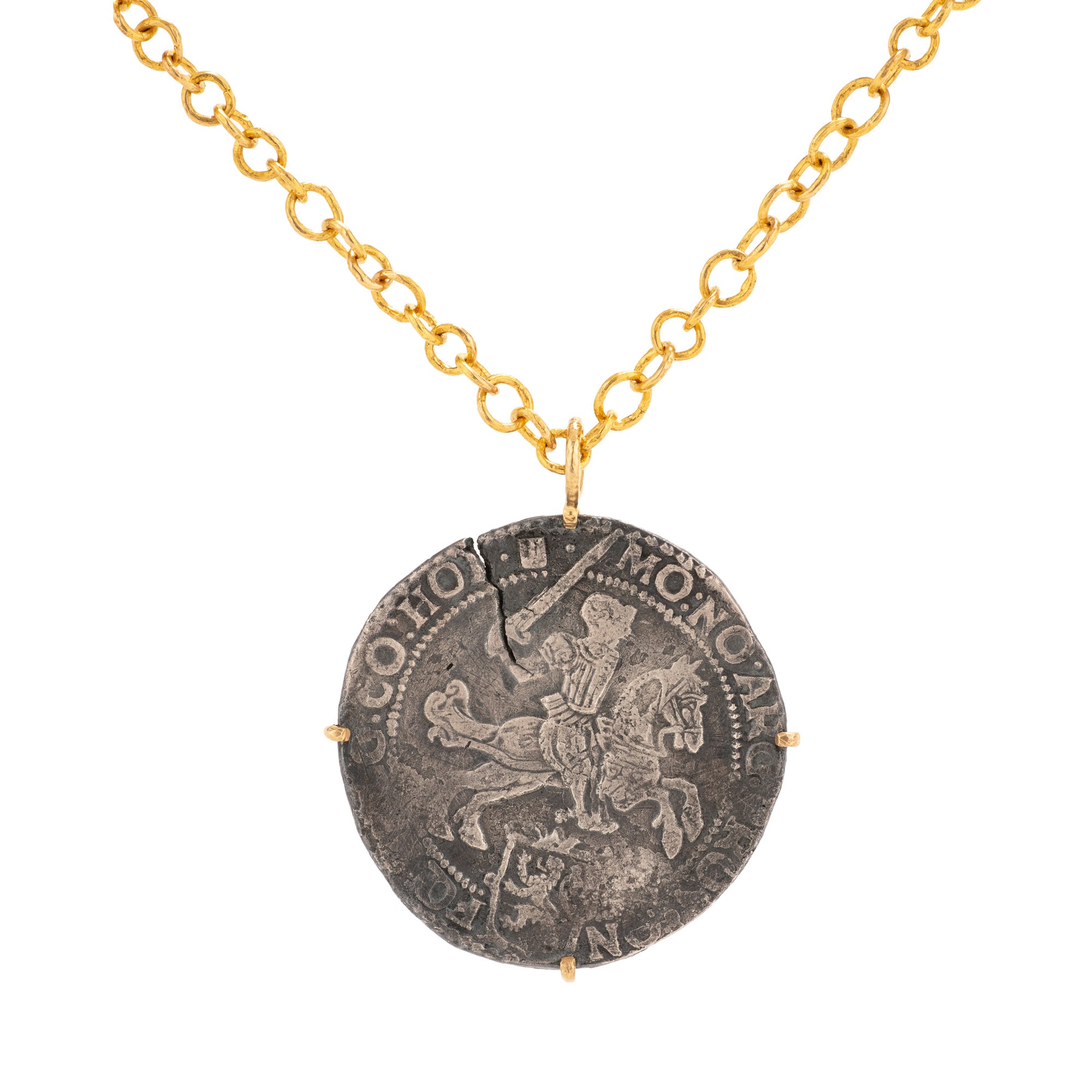 shipwreck i silver coin necklace