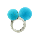Double bubble turquoise ring