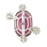 Rubellite V tourmaline ring